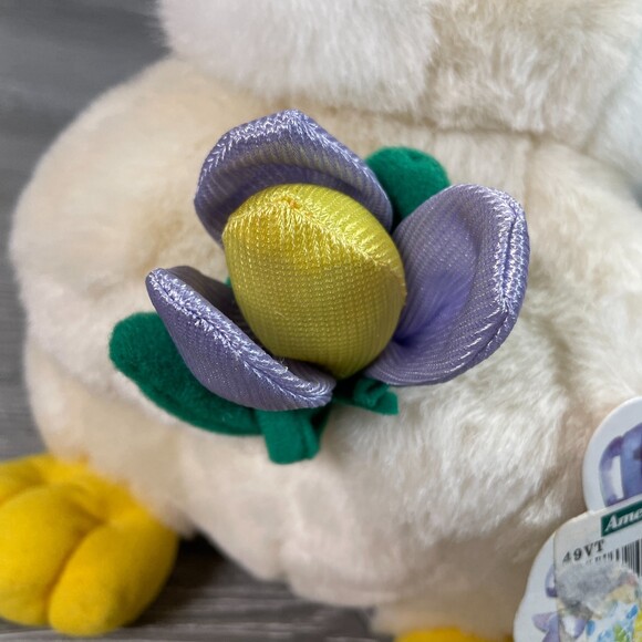 Vintage 1994 Chick Cuddle Wit Easter Duck Plush Tulip Flower Stuffed Animal NEW - Picture 3 of 11
